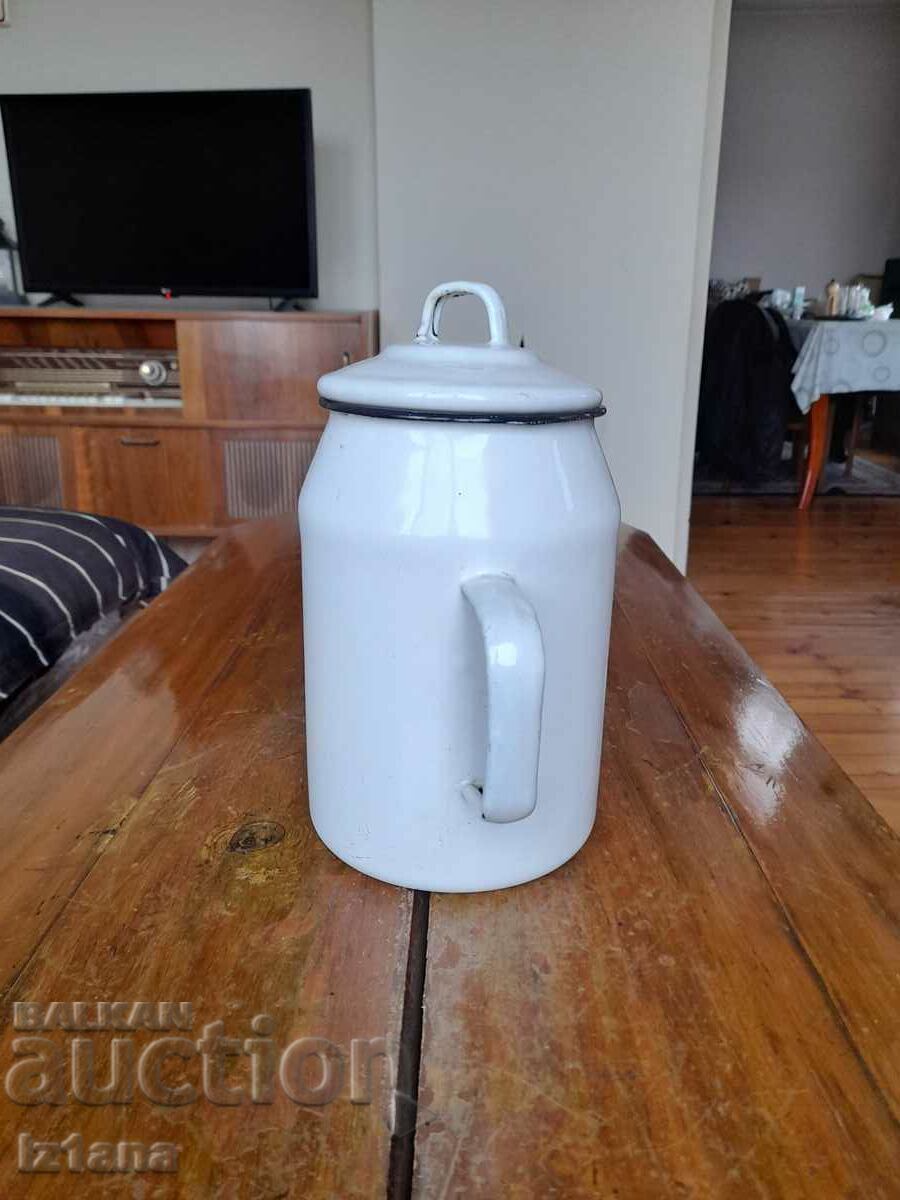 Old enamel teapot with price 45.00 BGN | € 23.01 Old enamel teapot with price 45.00 BGN | € 23.01