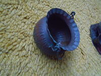 veche oala frumoasa de cupru, ceaun, bomboniere 9/8 cm.