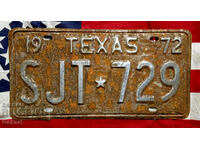 Американски регистрационен номер Табела TEXAS 1972