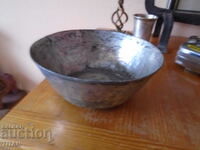 beautiful old bowl, 18/8 cm., tinned copper