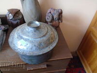 beautiful old pot, 18/8 cm., copper hammered tinned