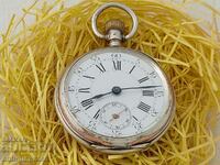 Silver pocket watch,, Porcelain dial,,