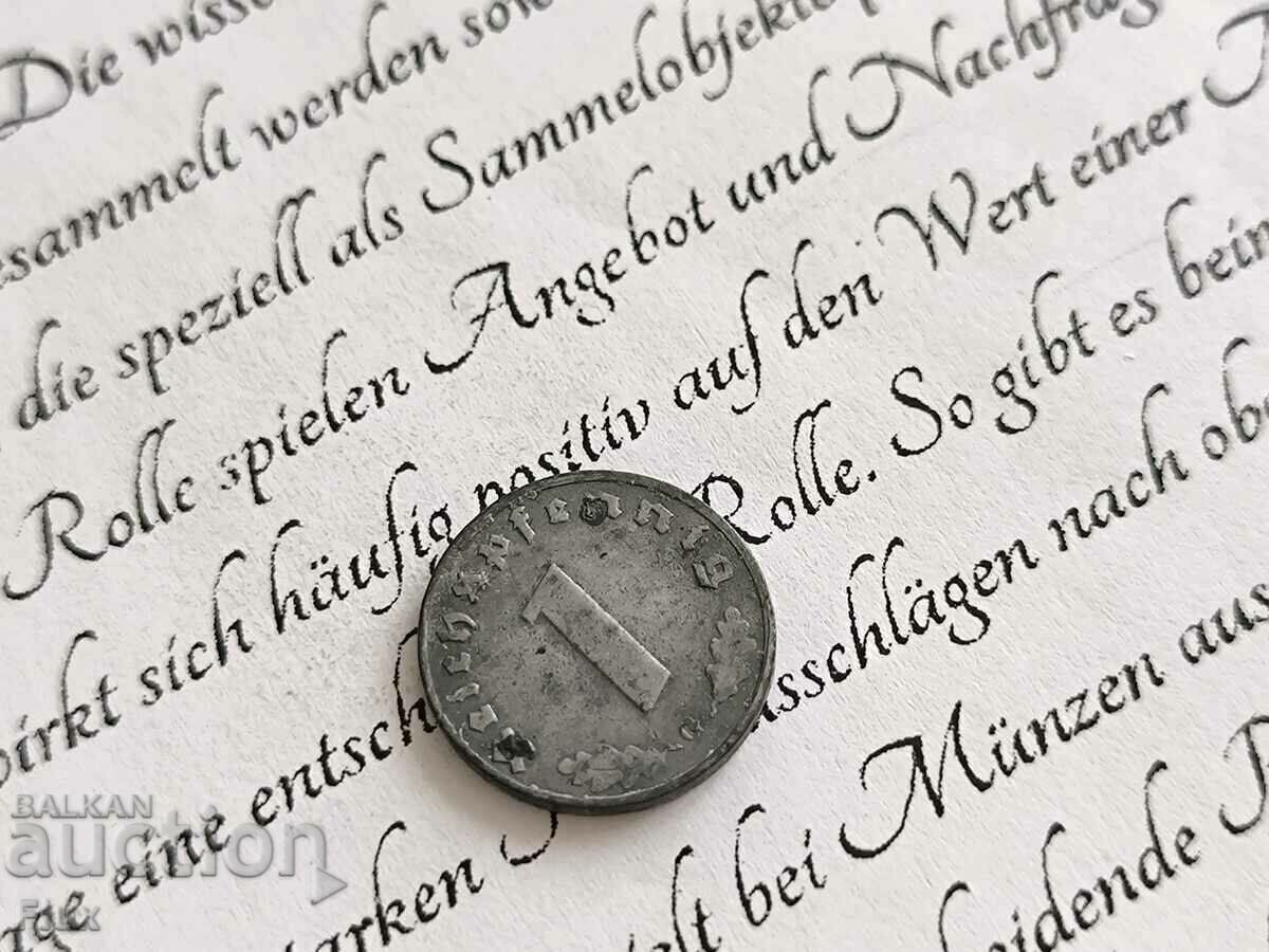 Moneda - Al Treilea Reich - Germania - 1 Pfennig | 1944; seria G