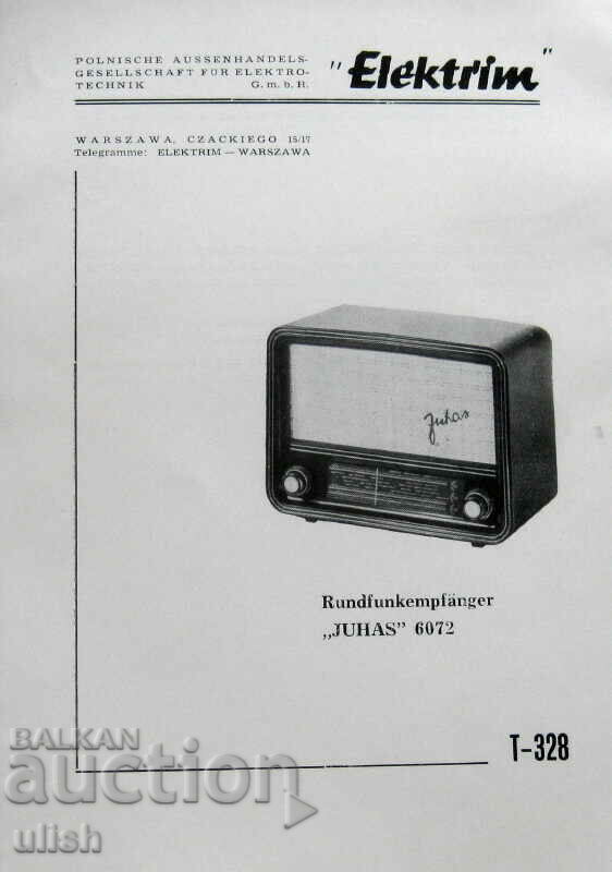 радио Elektrim Juhas 6072 каталог принципна схема