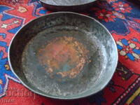old copper pan 34/6 cm., tinned,