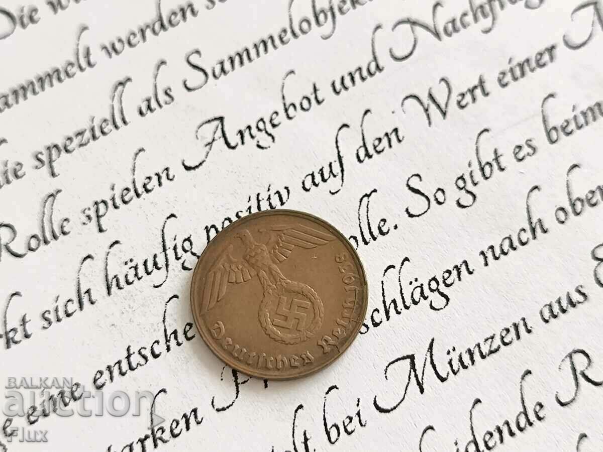 Coin - Third Reich - Germany - 1 Pfennig | 1938; G series with price 7.25 BGN | € 3.71 Coin - Third Reich - Germany - 1 Pfennig | 1938; G series with price 7.25 BGN | € 3.71