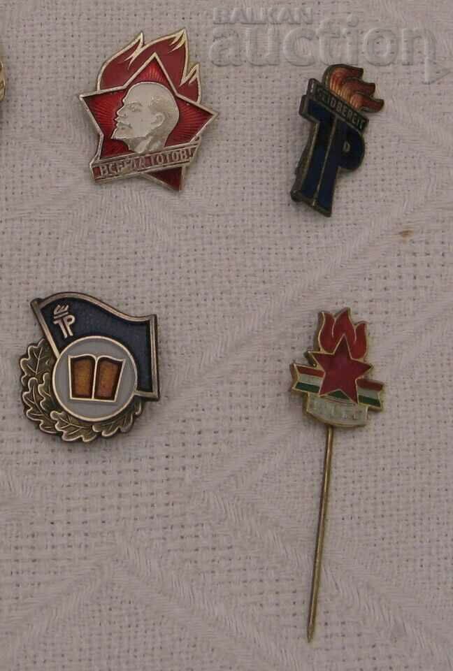 YOUTH ORGANIZATIONS MEMBER SOCIALISM BADGES LOT 8 PCS with price 20.00 BGN | € 10.23 YOUTH ORGANIZATIONS MEMBER SOCIALISM BADGES LOT 8 PCS with price 20.00 BGN | € 10.23