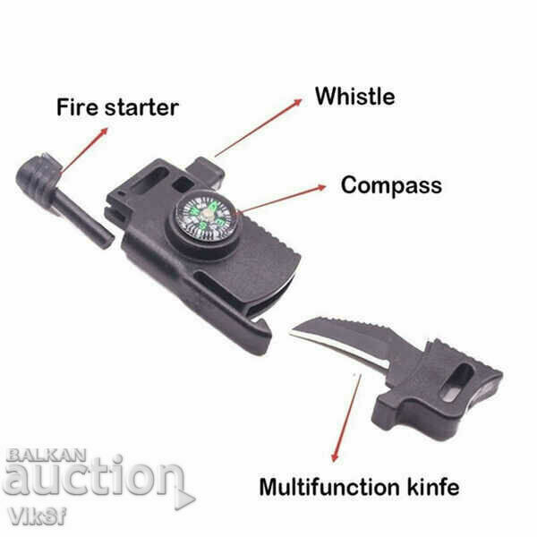 Tactical survival bracelet+lifeline 3.8m+compass+ - 7