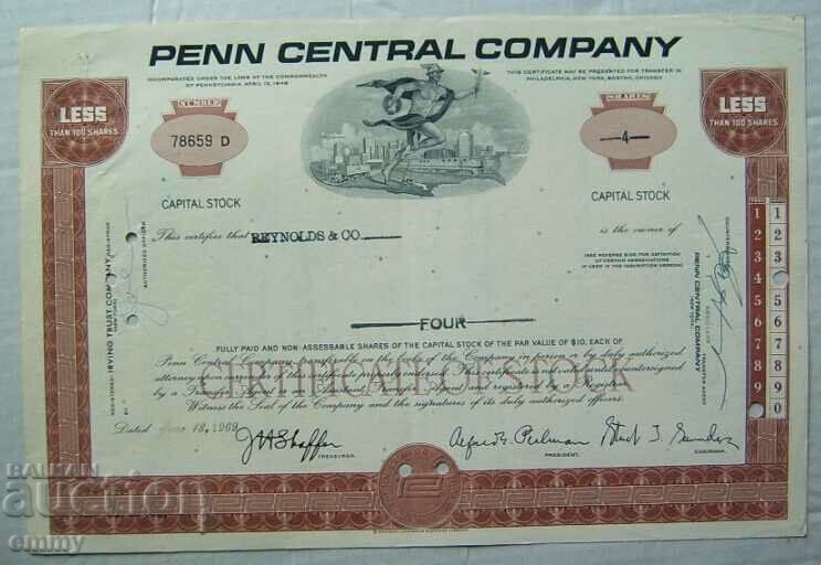 Stoc - Pennsylvania, SUA, certificat 1969.
