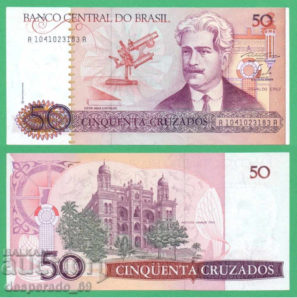 (¯`'•.¸ BRAZILIA 50 cruzado 1986 UNC ¸.•'´¯) (¯`'•.¸ BRAZILIA 50 cruzado 1986 UNC ¸.•'´¯)
