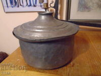 old copper pot, tinned 24/10 cm., 1907!