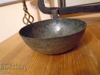 old copper bowl, 18/6.5 cm., forged, tinned