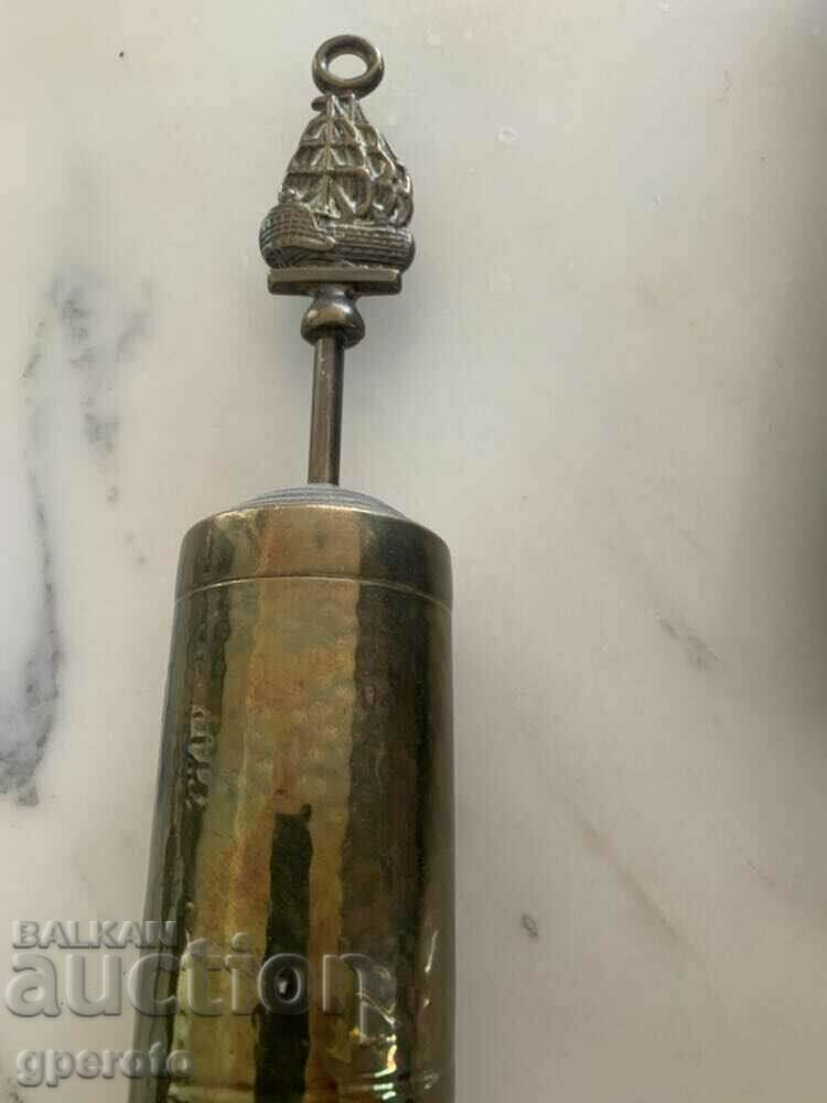 Perie veche de bronz (par panicul de cal) pentru un șemineu - 1940 - 5 Perie veche de bronz (par panicul de cal) pentru un șemineu - 1940 - 5