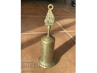 Παλιά μπρούτζινη βούρτσα (πανίκι-τρίχες αλόγου) για τζάκι - 1940