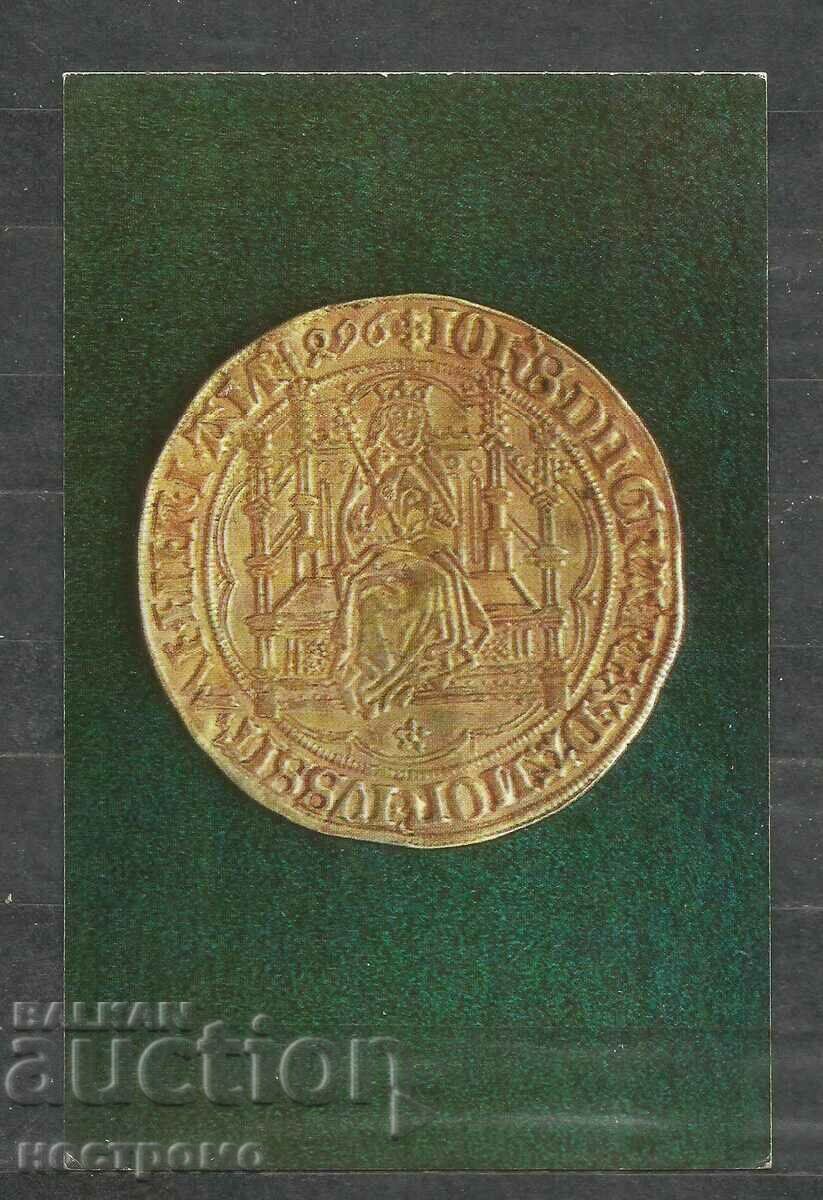 1 nobl gold  coin - RUSSIA  Old Post card   - A 1349