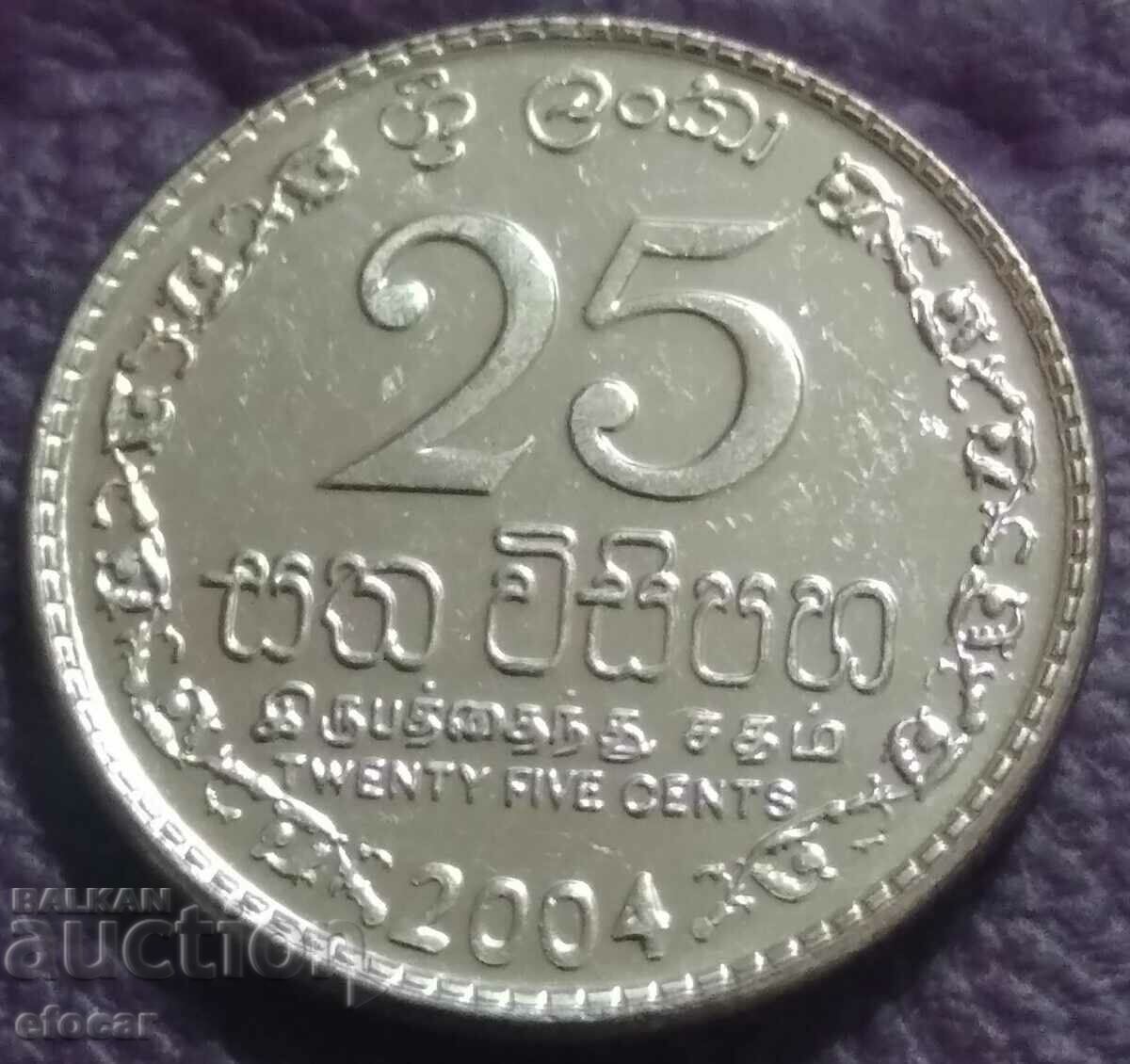 25 de cenți Sri Lanka 2004