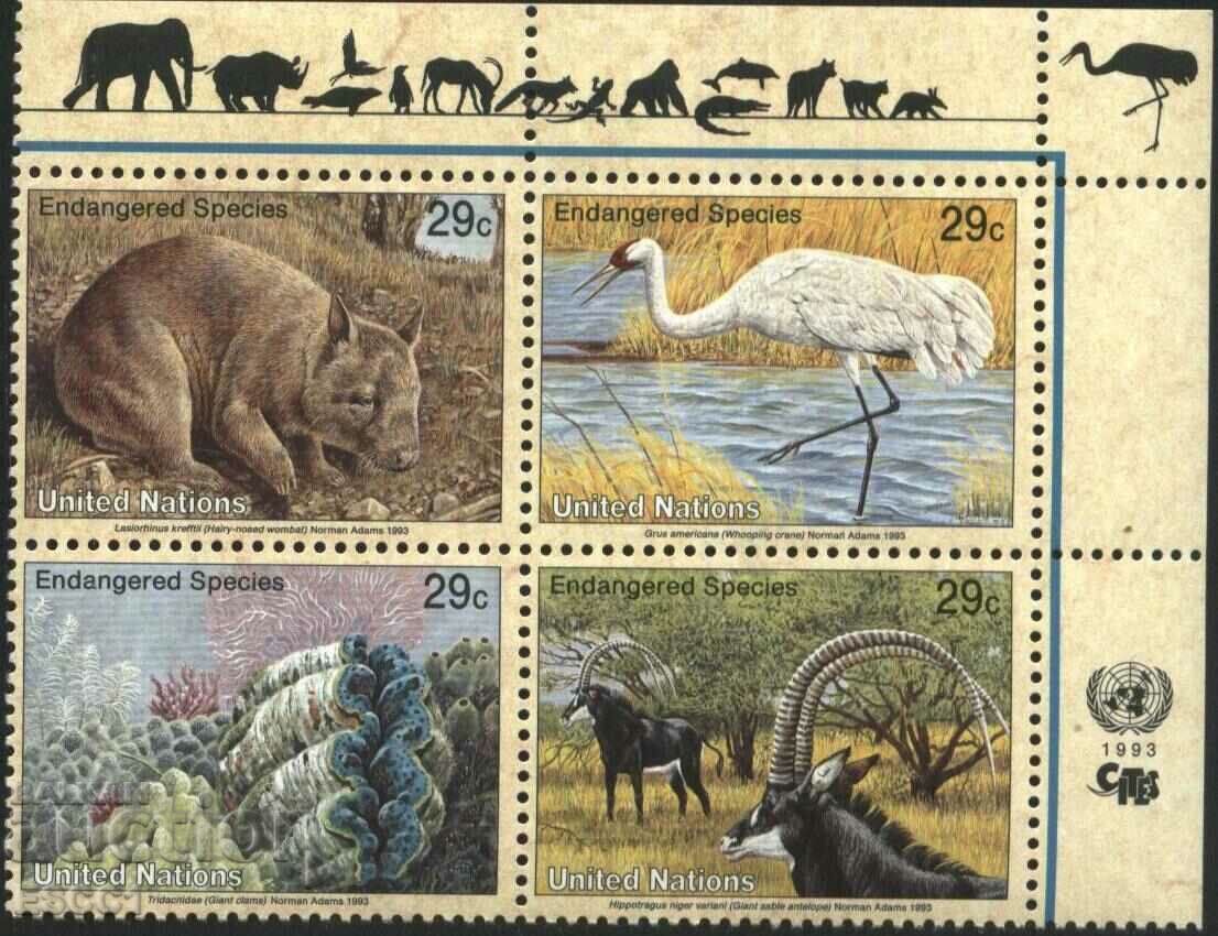 Чисти марки Фауна  1993 от ООН - Ню Йорк
