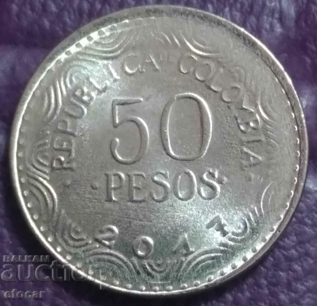 50 песос Колумбия 2017