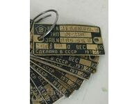 14 brass plates Made in the USSR from 1971 and 1972