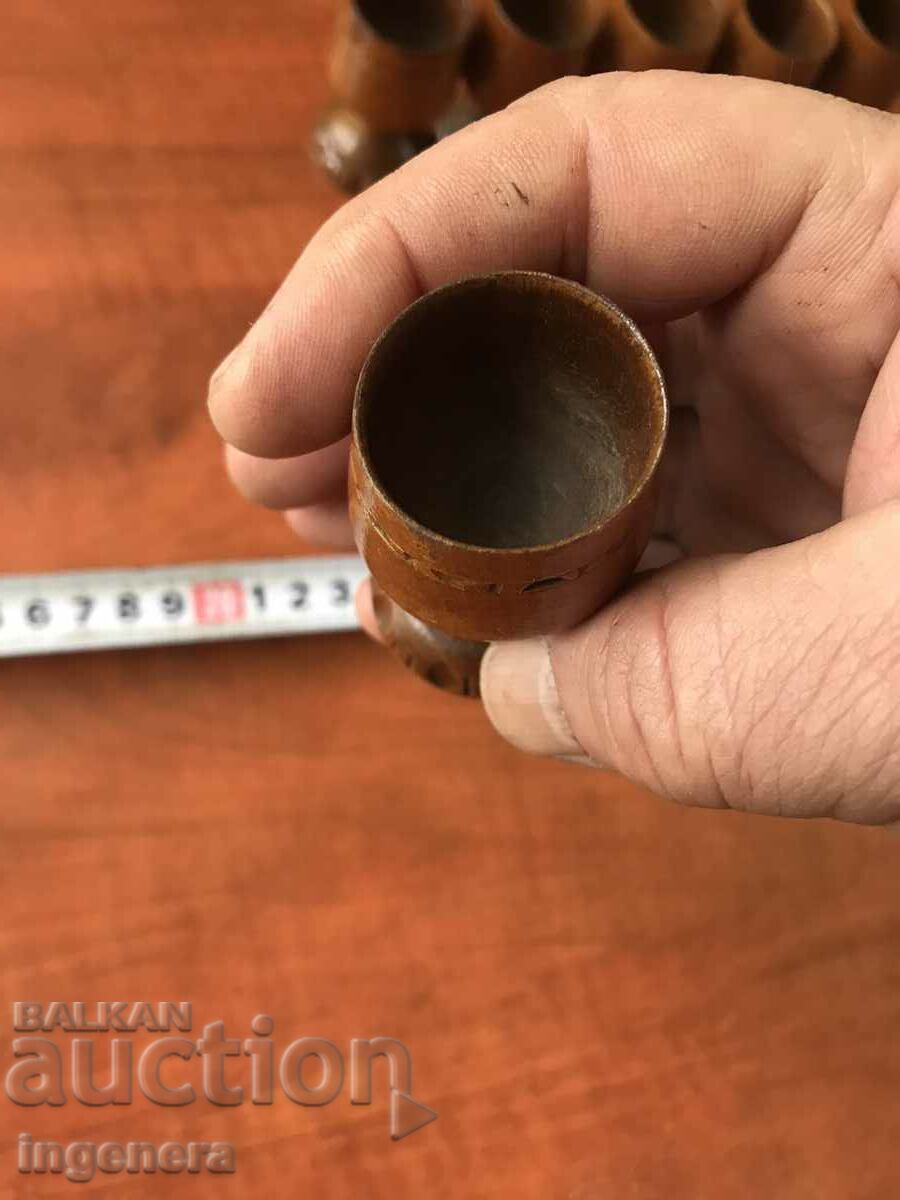 Auction CUPS CUPS WOOD CARVING FOR CONKING-6 PCS. Auction CUPS CUPS WOOD CARVING FOR CONKING-6 PCS.
