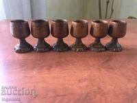 CUPS CUPS WOOD CARVING FOR CONKING-6 PCS.