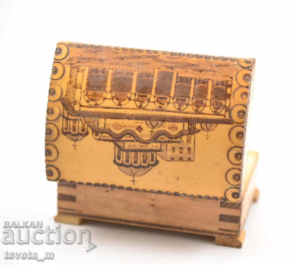 Wooden box, handmade pyrographed Rila Monastery - 6 Wooden box, handmade pyrographed Rila Monastery - 6