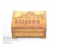Wooden box, handmade pyrographed Rila Monastery