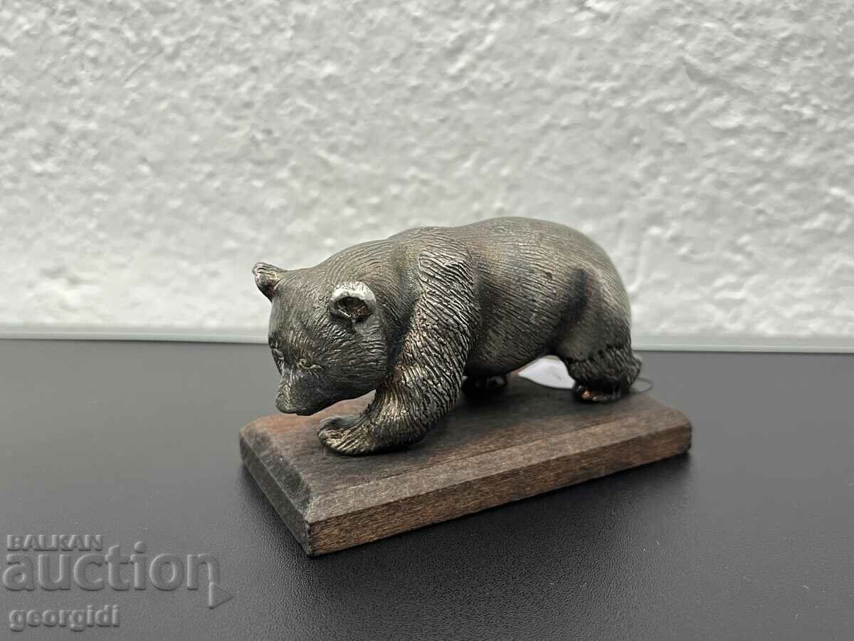 Figurină de colecție Panda placată cu argint. #4828