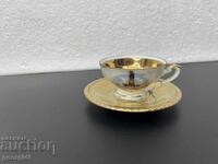 Collector's coffee cup with gold plating. #4829
