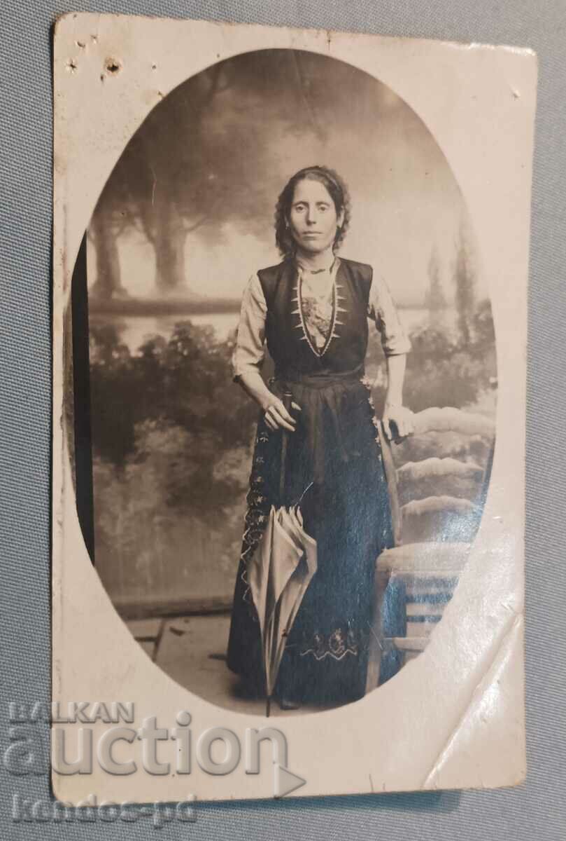 Old card, photo.