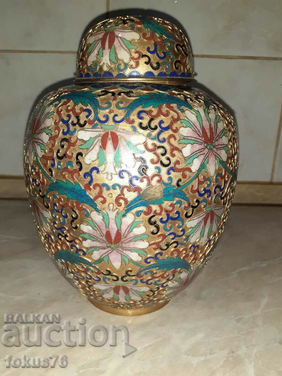 Cloisonne Cloisonne old vase jar bronze cellular enamel - 5 Cloisonne Cloisonne old vase jar bronze cellular enamel - 5
