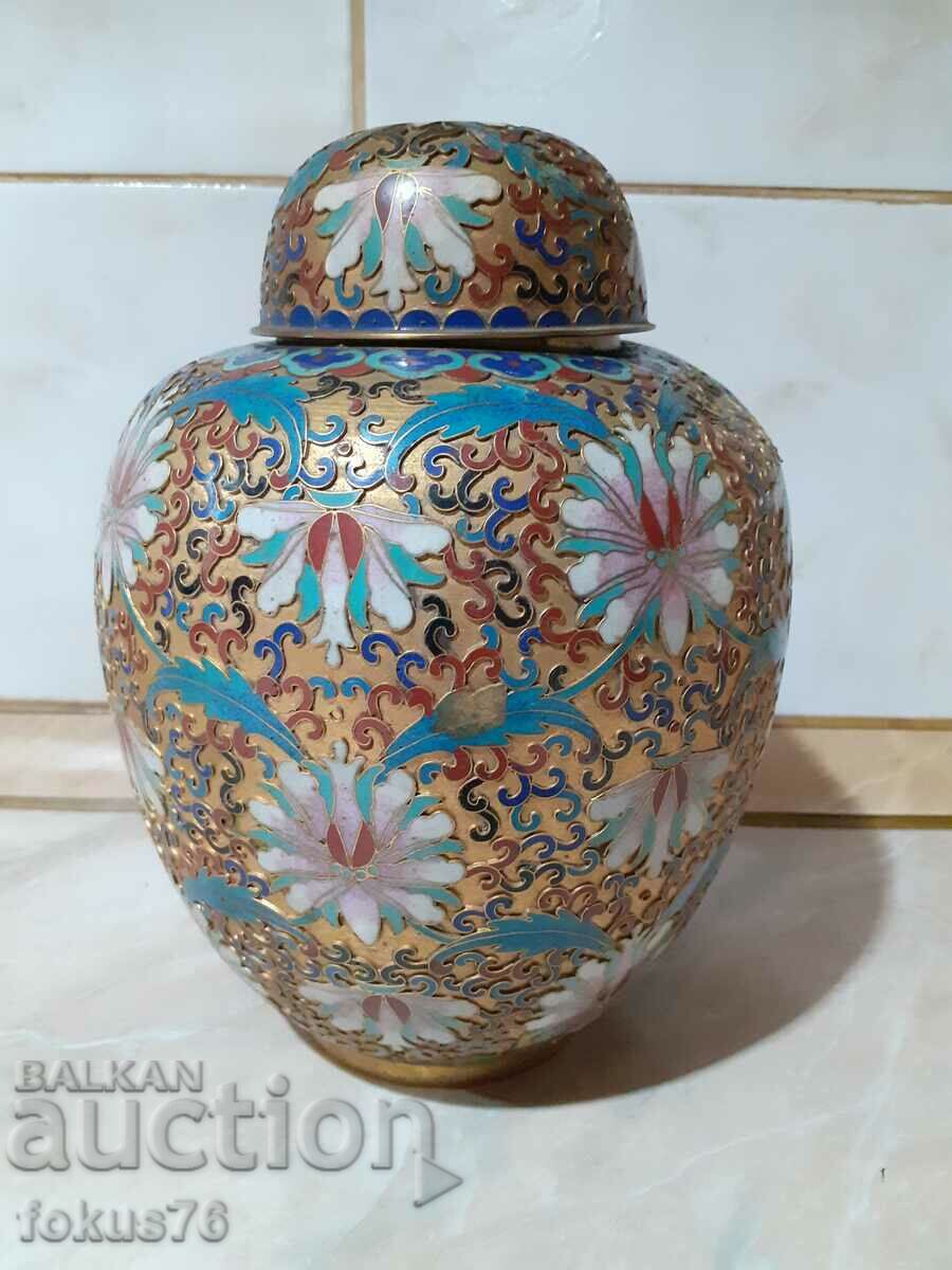 Cloisonne Cloisonne old vase jar bronze cellular enamel