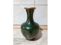 Cloisonne Клоазоне стара ваза бронз клетъчен емайл