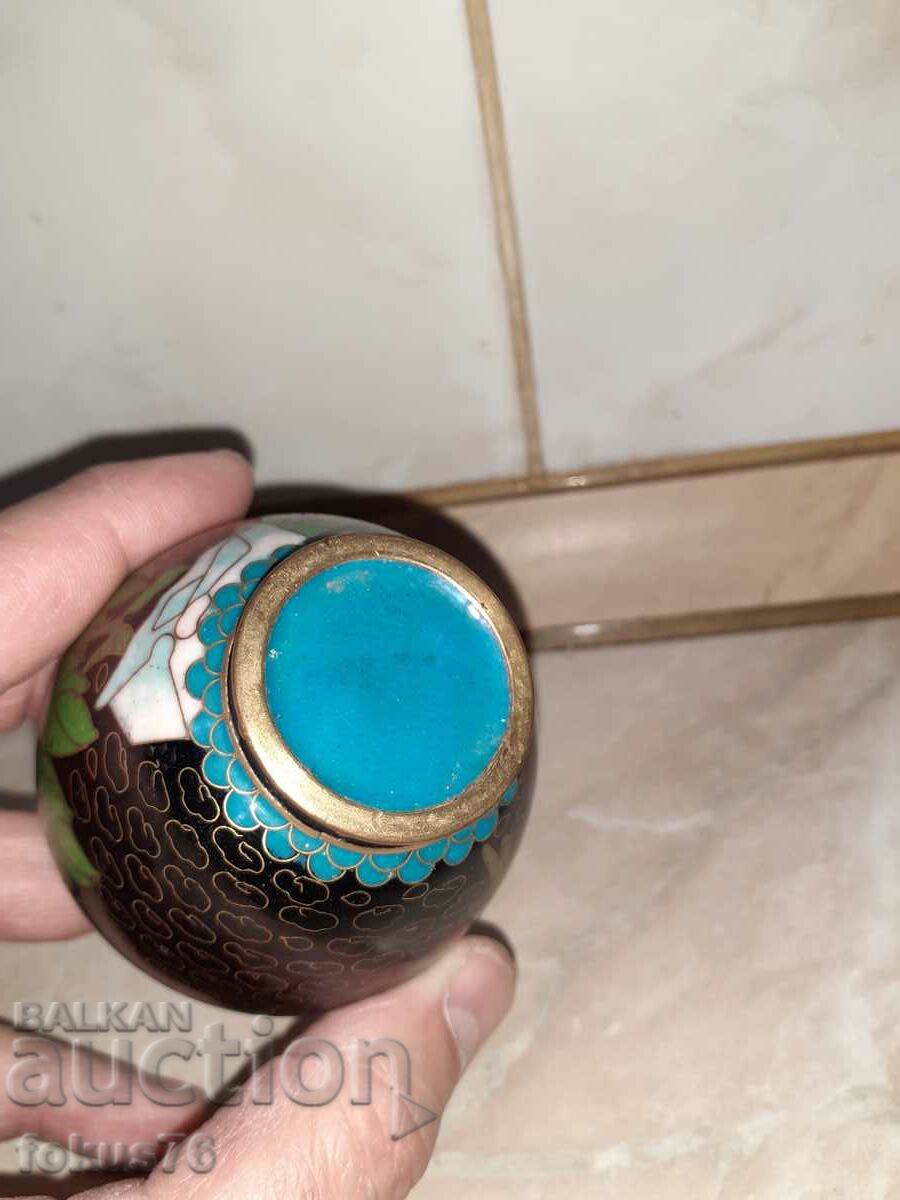 Cloisonne Cloisonne old vase flowers bronze cellular enamel - 5 Cloisonne Cloisonne old vase flowers bronze cellular enamel - 5