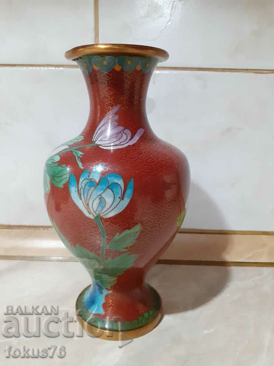 Cloisonne Cloisonne old beautiful vase bronze cellular enamel with price 269.00 BGN | € 137.54