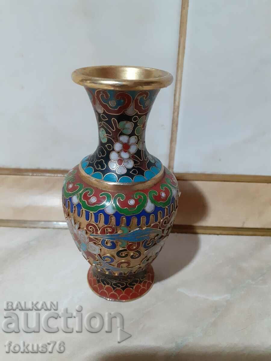 Auction Cloisonne Cloisonne Beautiful small vase bronze cellular enamel Auction Cloisonne Cloisonne Beautiful small vase bronze cellular enamel