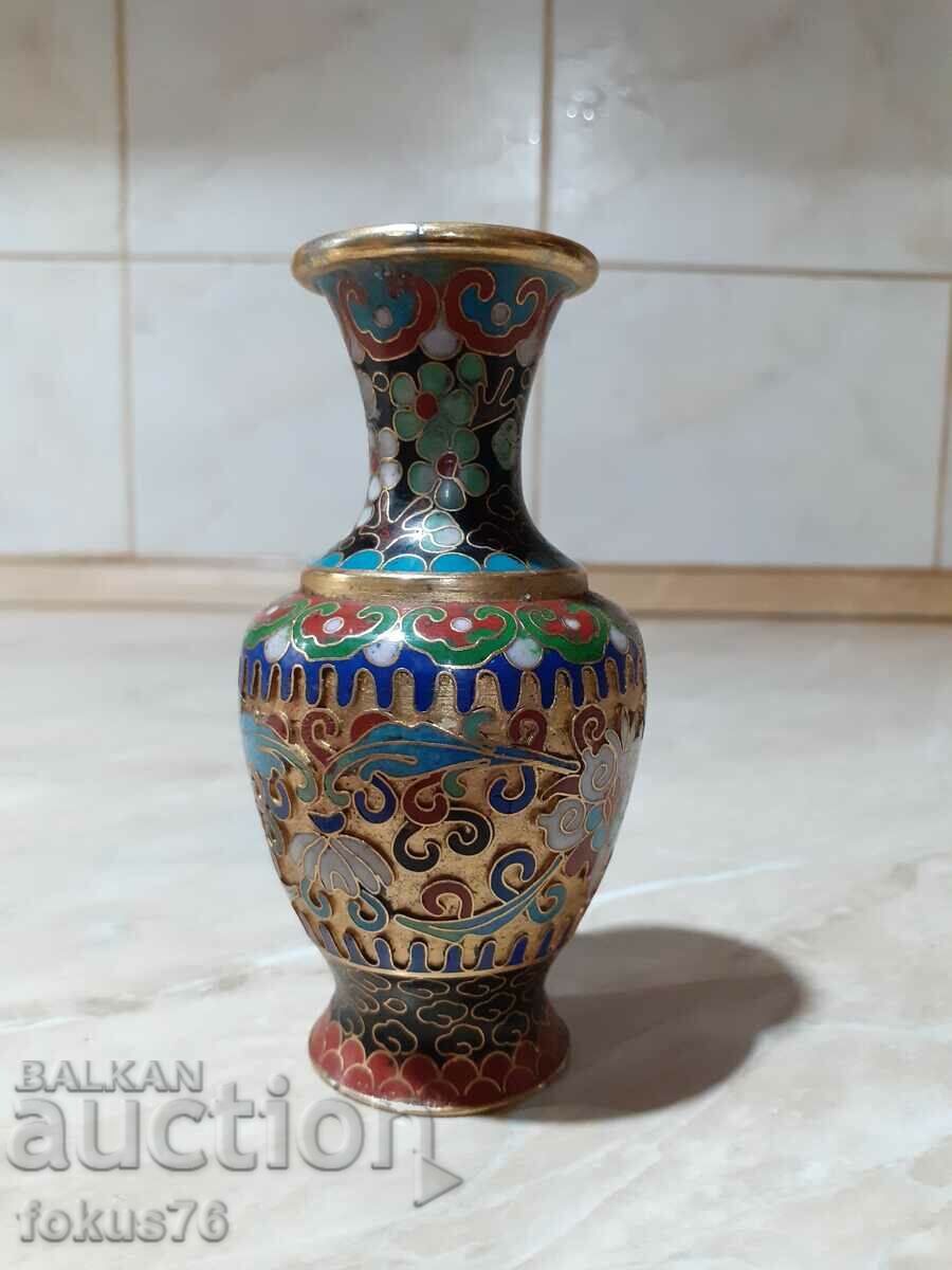 Delivery of Cloisonne Cloisonne Beautiful small vase bronze cellular enamel Delivery of Cloisonne Cloisonne Beautiful small vase bronze cellular enamel