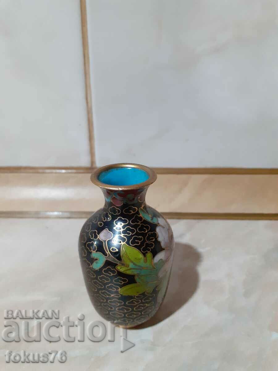 Δημοπρασία Cloisonne Cloisonne Όμορφο μικρό βάζο χάλκινο κυψελοειδές σμάλτο Δημοπρασία Cloisonne Cloisonne Όμορφο μικρό βάζο χάλκινο κυψελοειδές σμάλτο