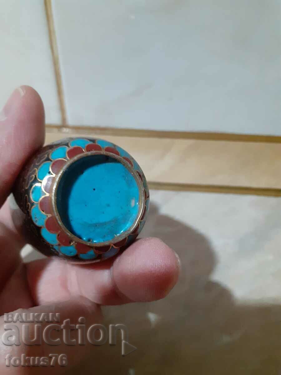 Παράδοση Cloisonne Cloisonne Όμορφο μικρό βάζο χάλκινο κυψελοειδές σμάλτο Παράδοση Cloisonne Cloisonne Όμορφο μικρό βάζο χάλκινο κυψελοειδές σμάλτο