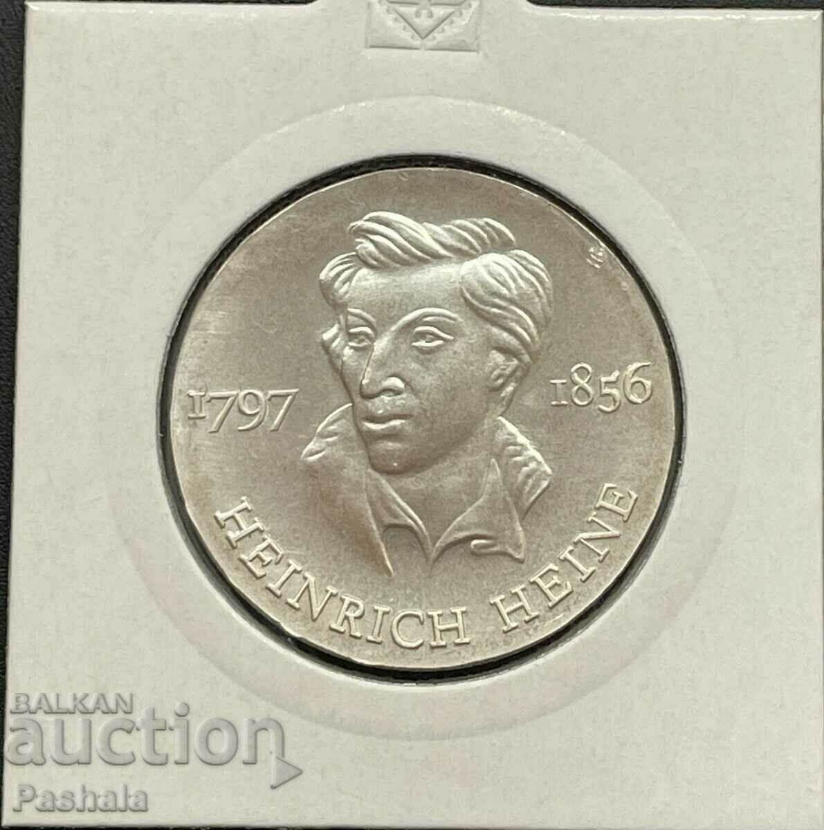 Германия 10 марки 1972 г. ГДР . Сребро . Рядка .