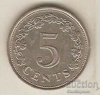 +Malta 5 cenți 1972