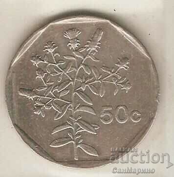 +Malta 50 cents 1992