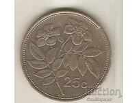 +Malta 25 cents 1995