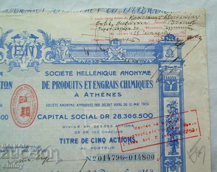 Auction  Action - a company for chemical products and fertilizers, Greece, 1948