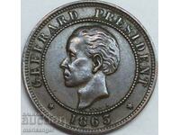 Хаити 1863 20 сантима Президент 28мм бронз