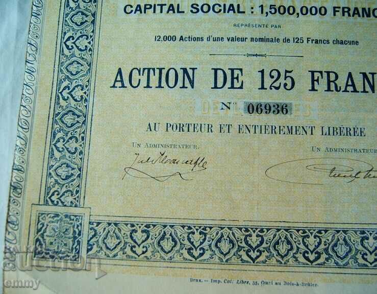 Licitație Share 125 francs - Companie pentru produse refractare, Belgia