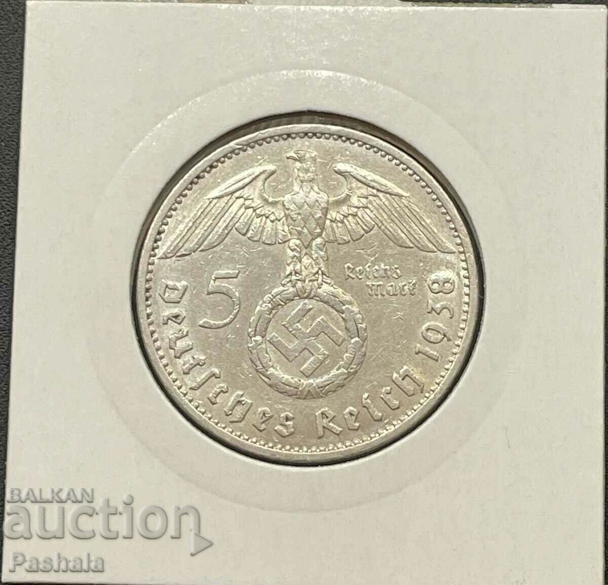 Германия 5 марки 1938 г. с цена 45.00 лв. | € 23.01 Германия 5 марки 1938 г. с цена 45.00 лв. | € 23.01