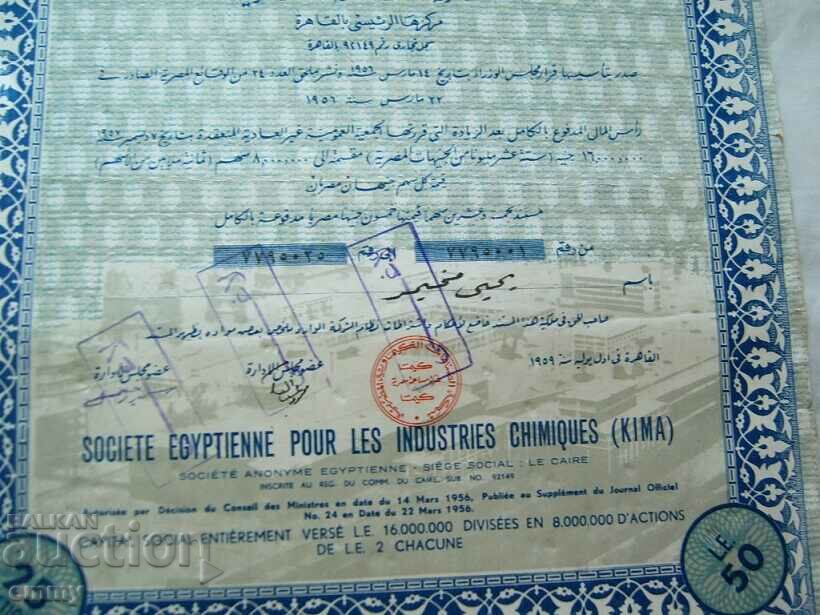 Auction  Share 25 shares - Chemical Industry Company, Egypt