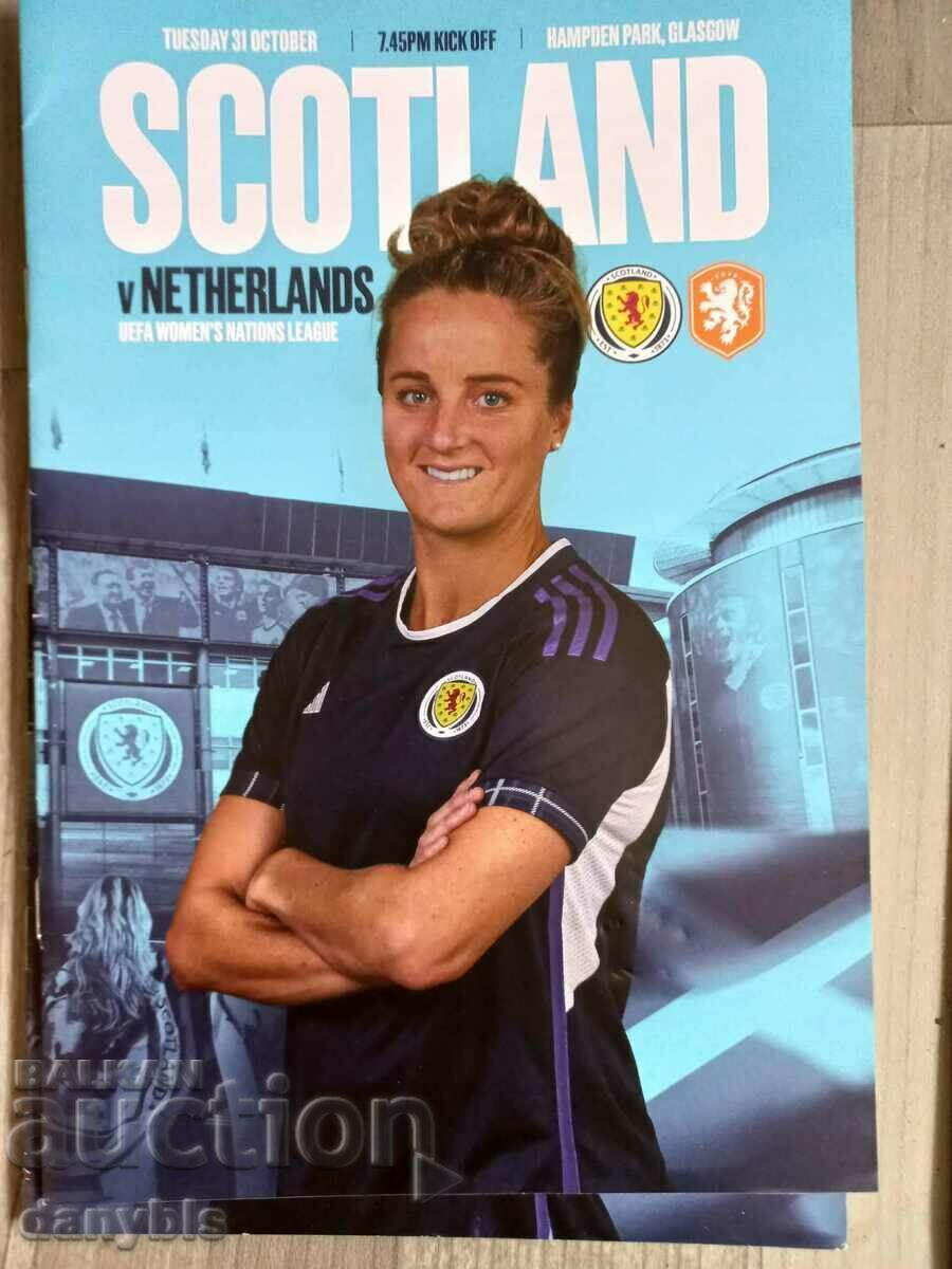 Πρόγραμμα ποδοσφαίρου - Σκωτία - Ολλανδία / γυναίκες / 2023
