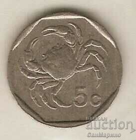 +Malta 5 cents 1991